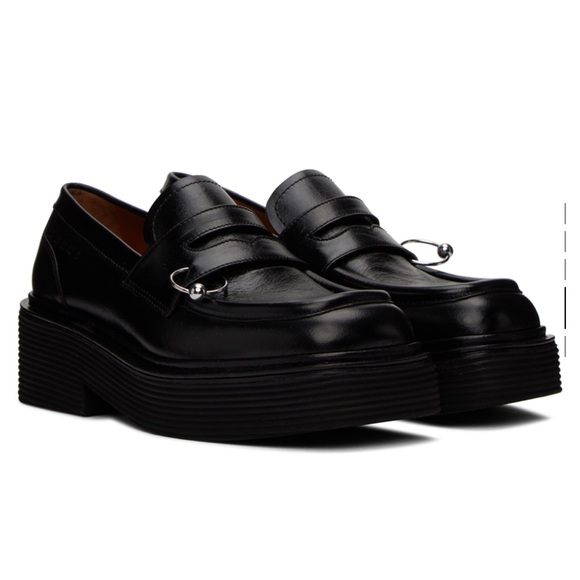 MARNI BLACK PIERCING LOAFERS IN SIZE 37.5 - Picture 12 of 13